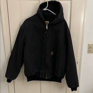 Carhartt Men’s Black Zip-Up Hooded Jacket J130